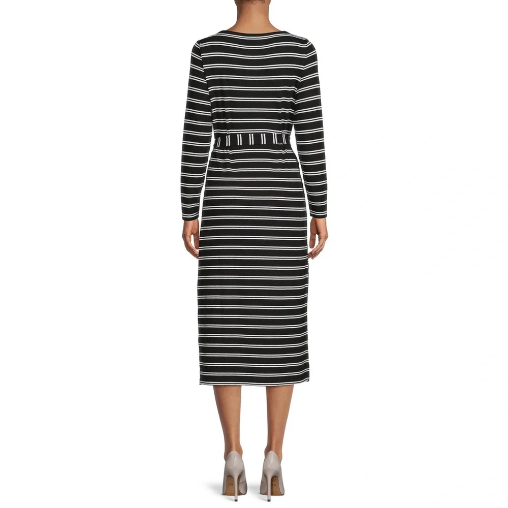 TIME and TRUtm dress midi dress size M black and white color - Picture 9 of 10